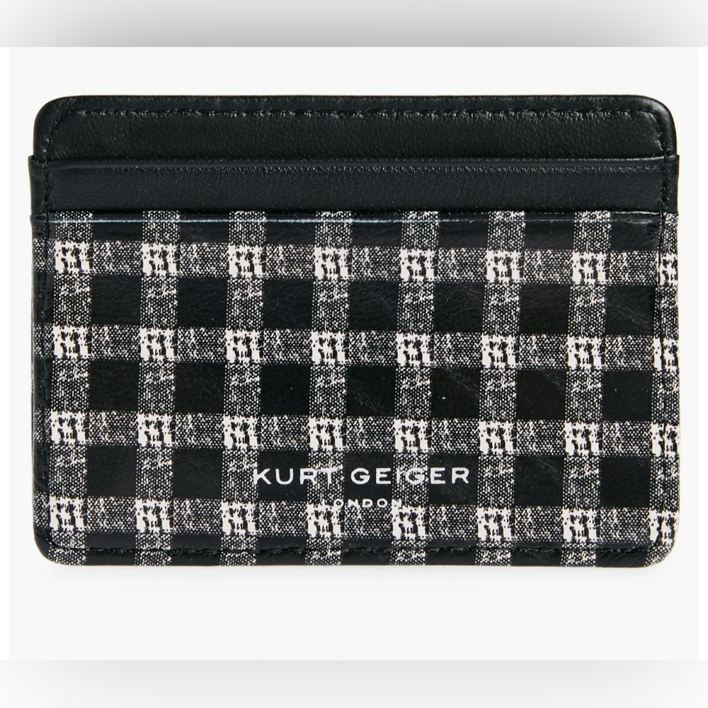 Kurt Geiger Leather Surrey Charcoal Card Holder NWT